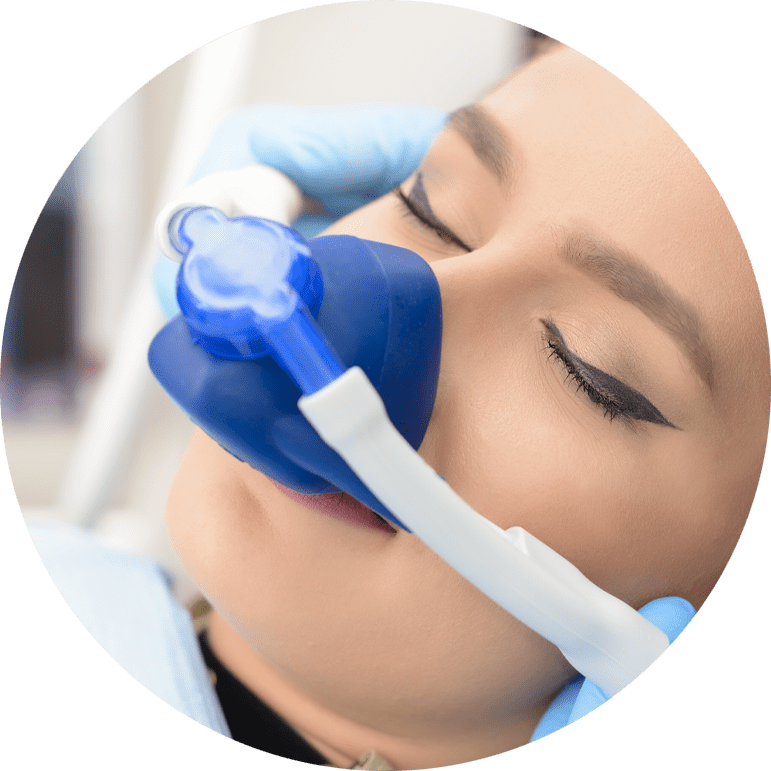 Dental patient under nitrous oxide sedation